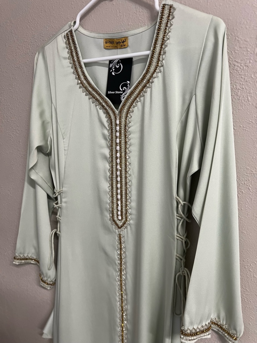 Dubai Kaftan with Beaded Trim - Picture 3 of 7